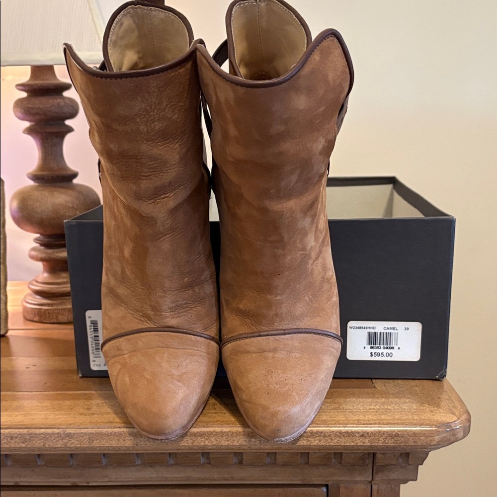 rag & bone Camel Suede Ankle Booties